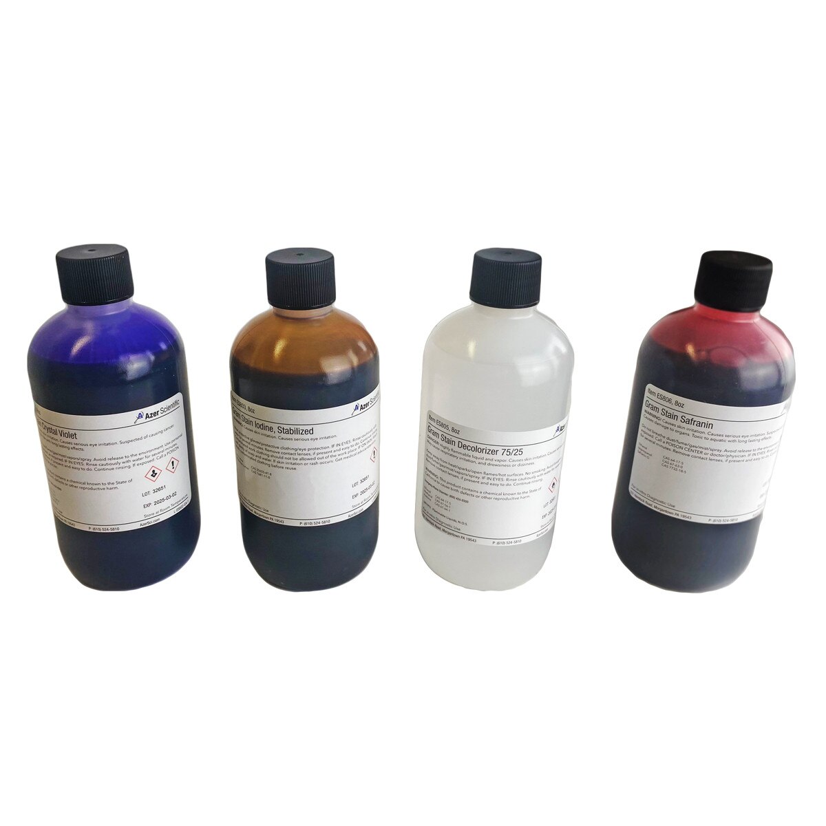 Gram Stain Kit, bottles